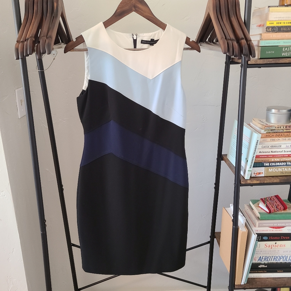 White House Black Market tricolor shift dress